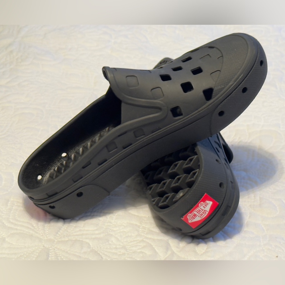 Vans Black Mules Sturdy Sole Perforated Design